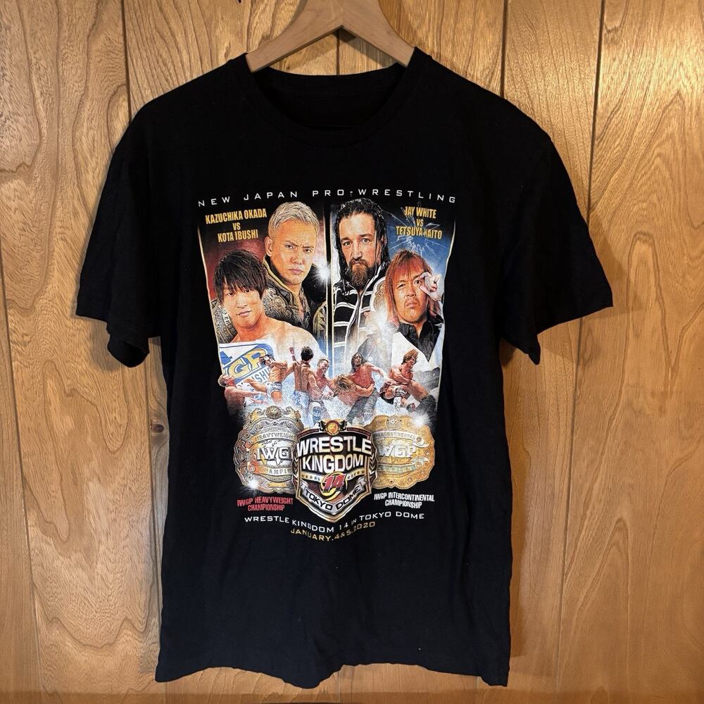 Jay White Okada Naito Ibushi 2020 Wrestle Kingdom 14 Dome T-shirt Sz L AEW NJPW